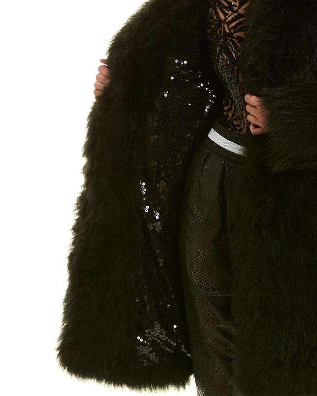 Michael Kors Sequined Goat Fur Coat