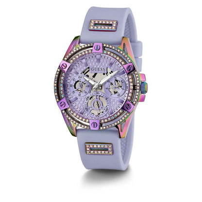 Women's Purple Glitz Silicone Multi-Function Strap Watch, 40mm