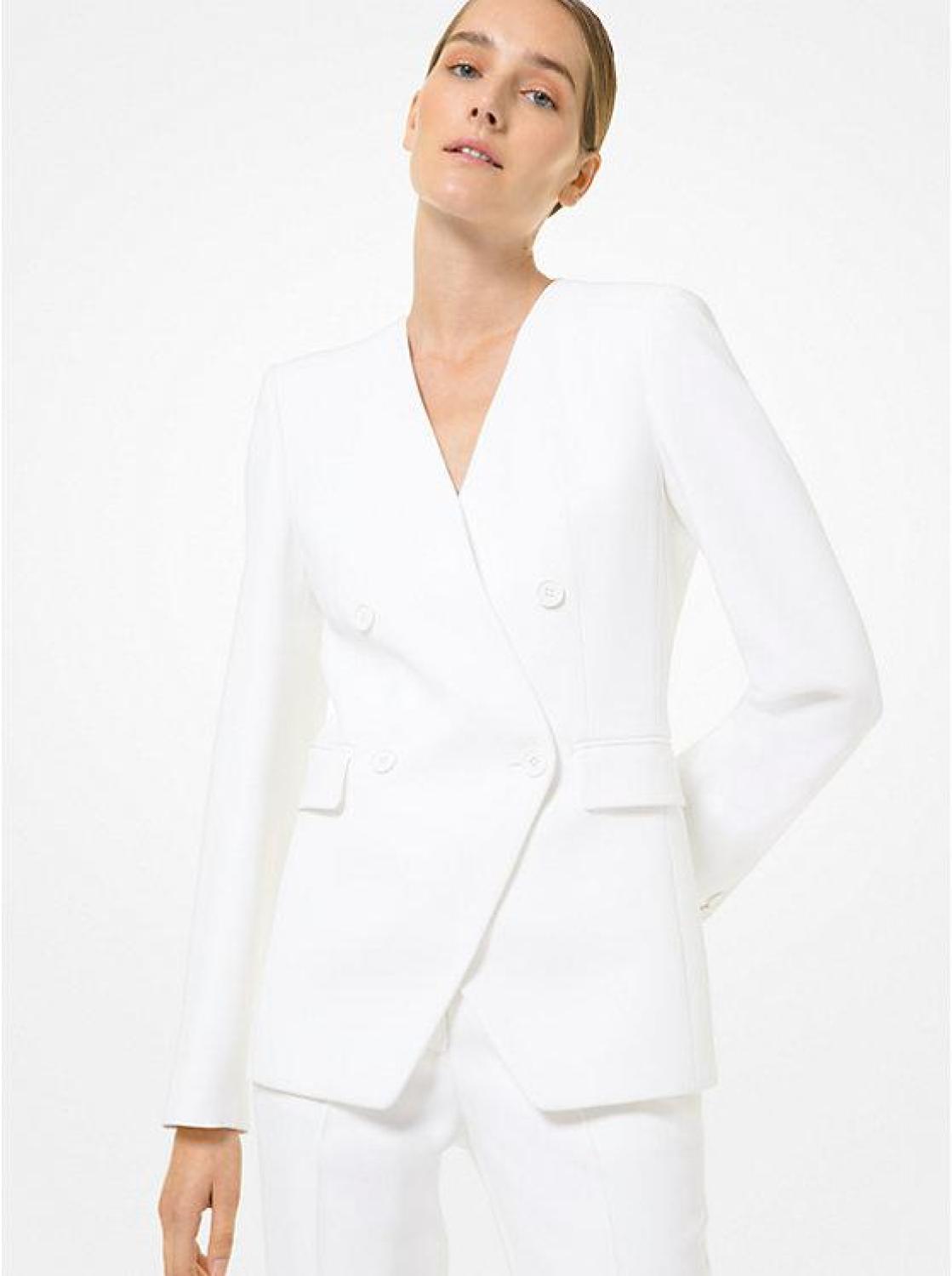 Double Crepe Sablé Collarless Blazer