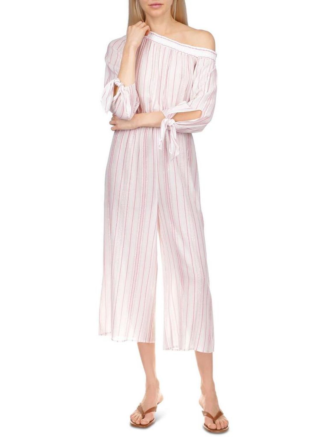 Womens Metallic Striped Jumpsuit