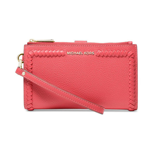 Jet Set Double Zip Leather Wristlet