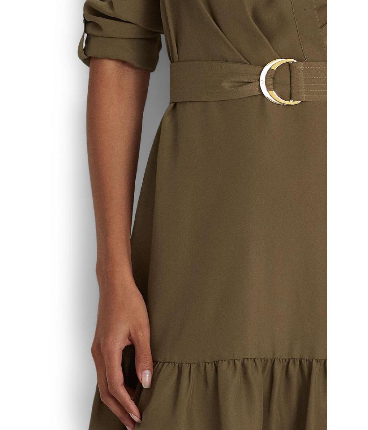 Belted Crepe Shirtdress