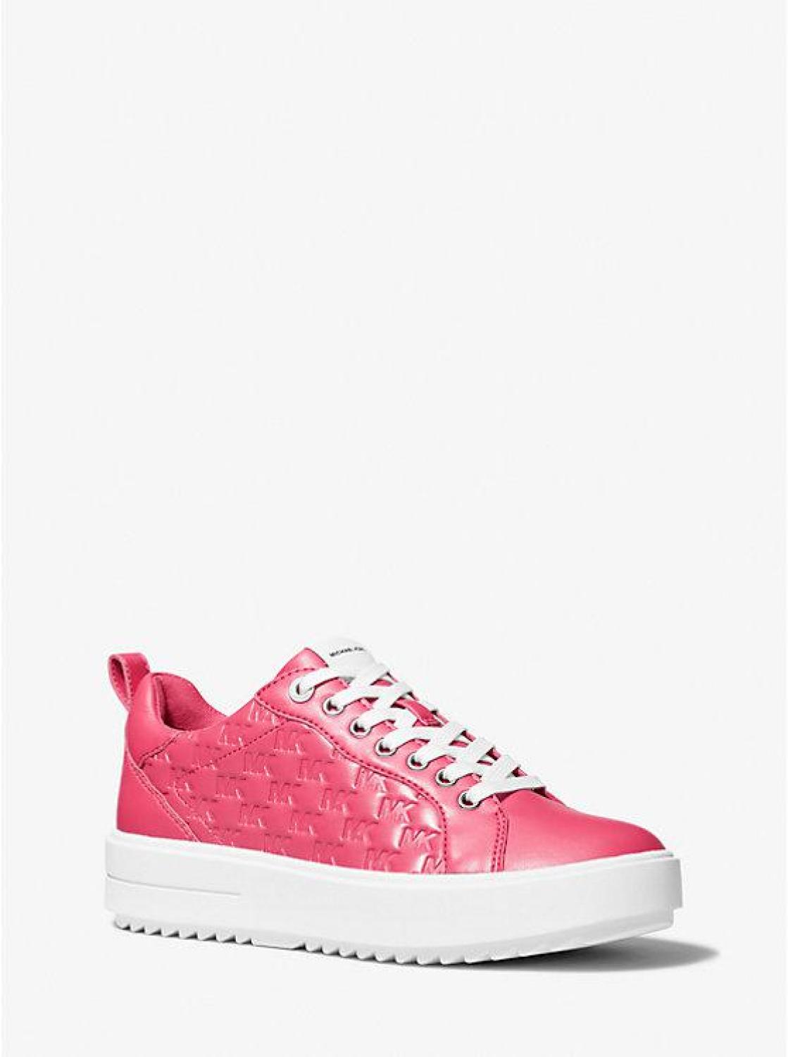 Emmett Logo Embossed Faux Patent Leather Sneakers