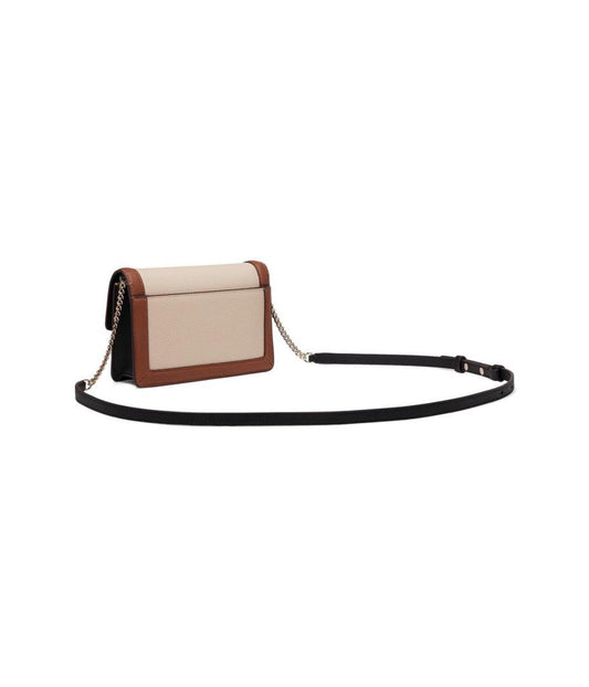 Knott Color-Blocked Pebbled Leather Flap Crossbody