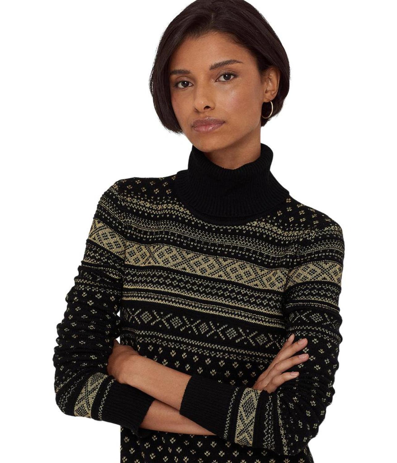 Petite Fair Isle Turtleneck Sweaterdress