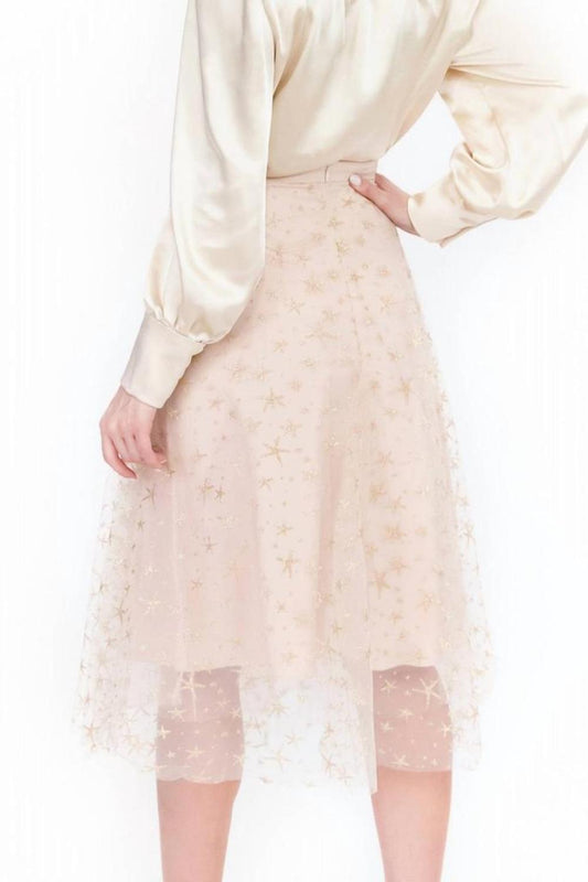 Metallic Tulle Skirt In Twinkle Star