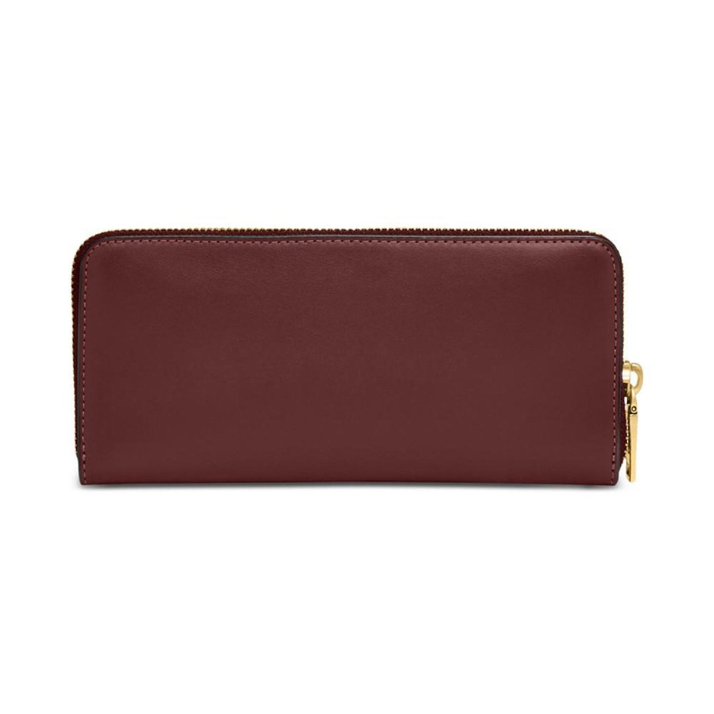 Smooth Leather Slim Accordion Zip-Around Wallet