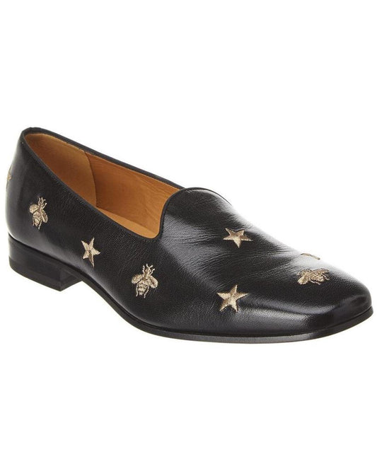 Gucci Embroidered Leather Loafer