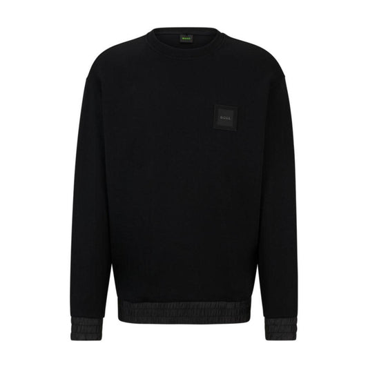 Stretch-cotton oversize-fit sweatshirt with logo patch