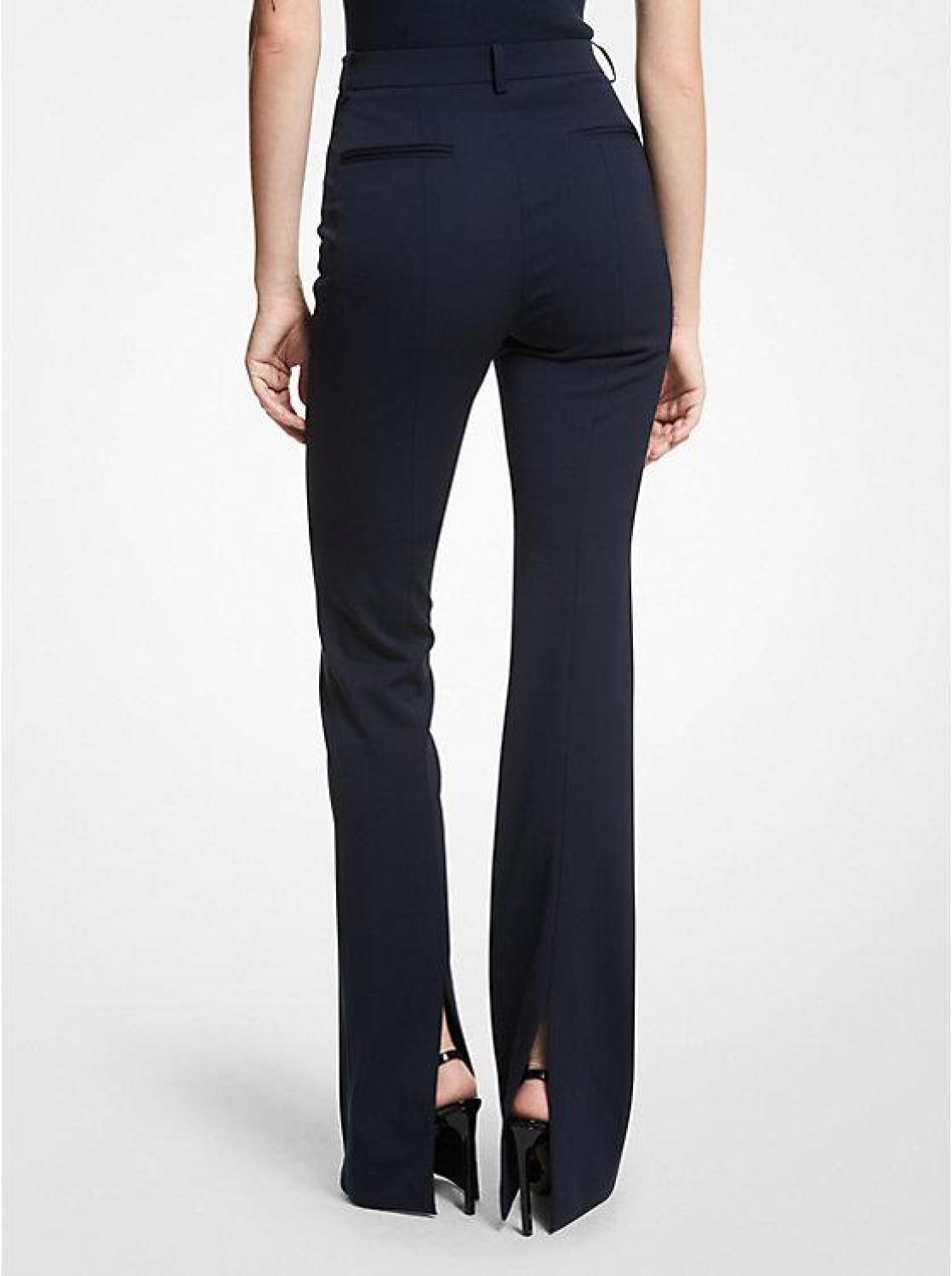 Stretch Wool Gabardine Split-Cuff Trousers