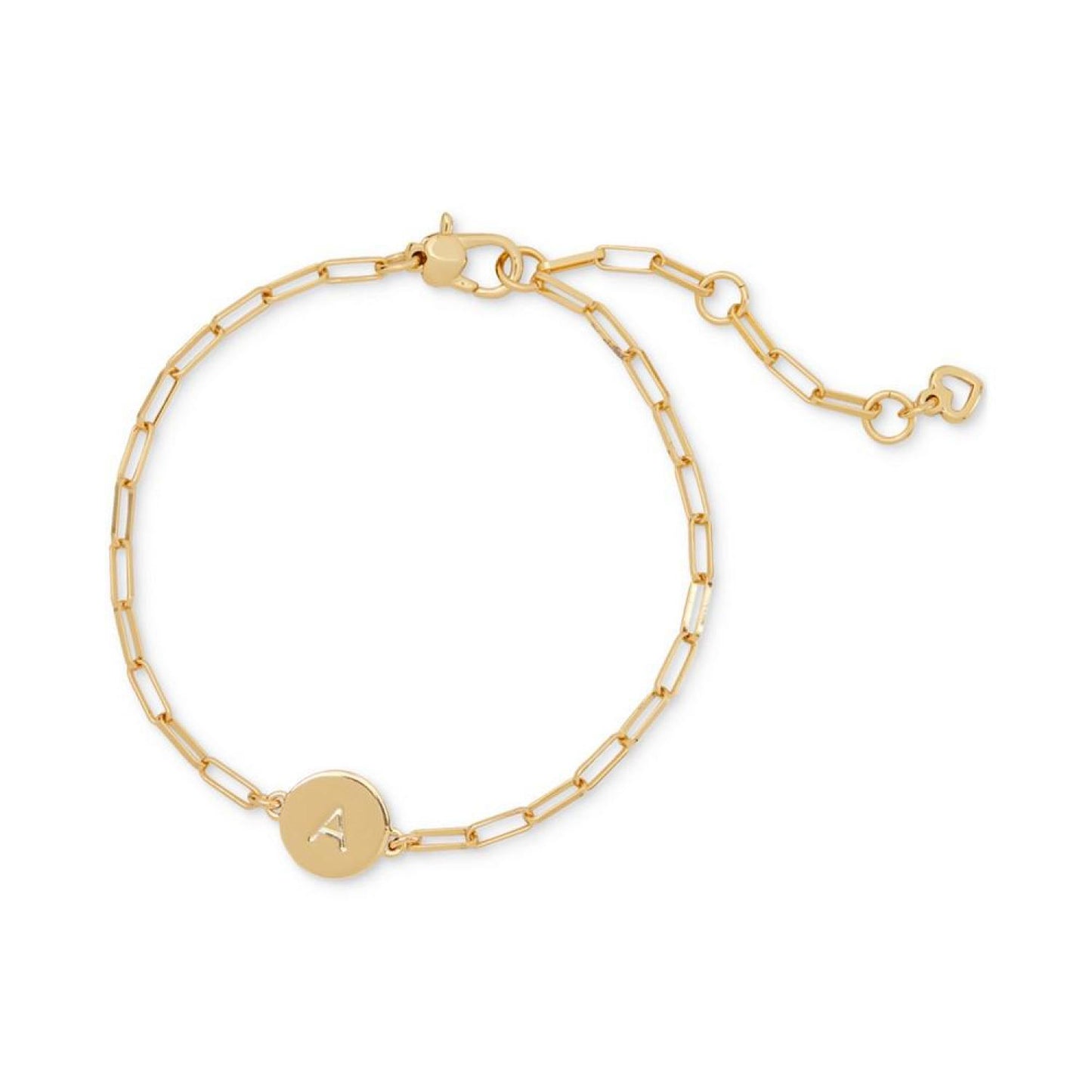 Gold-Tone Initial A Chain Link Bracelet