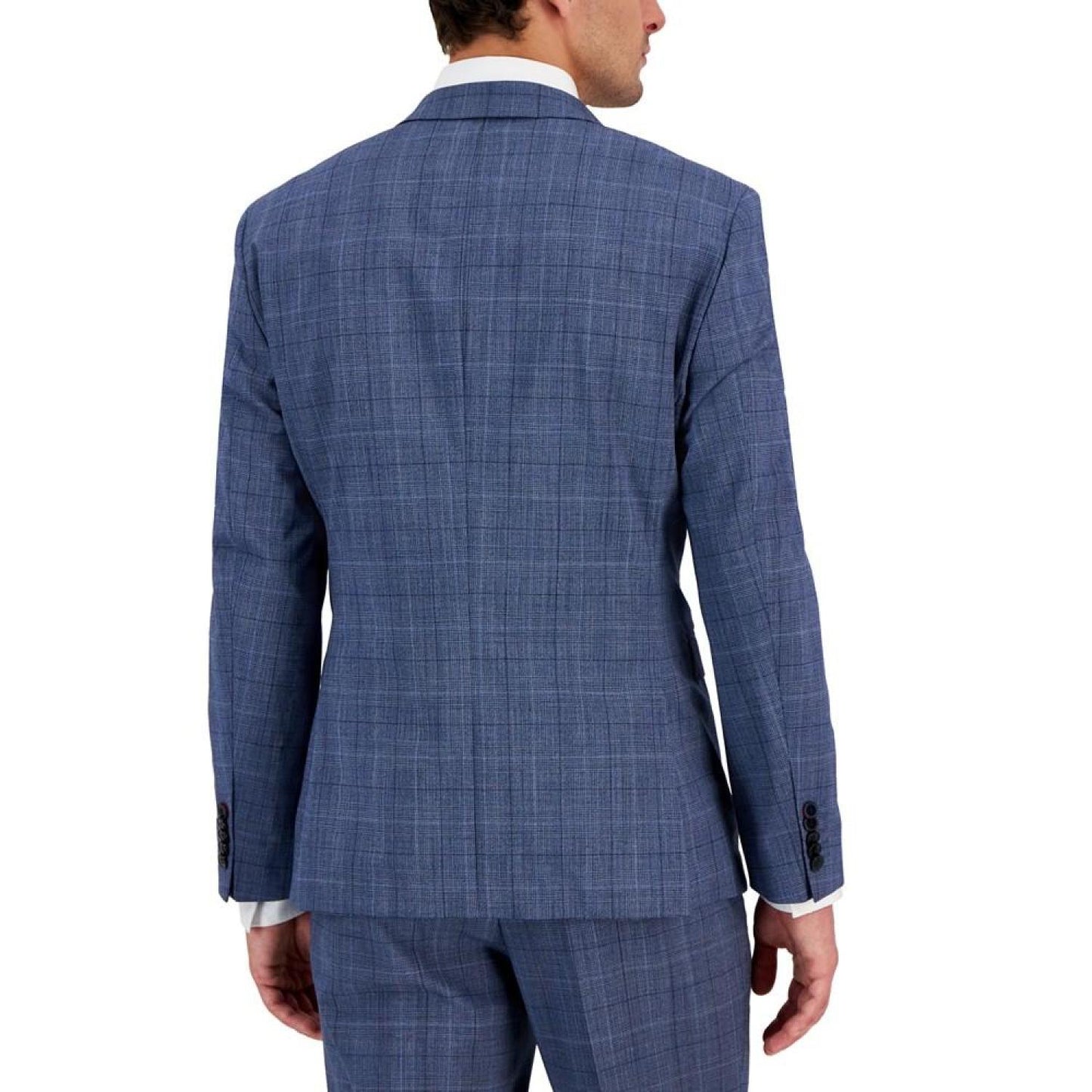 Men's Modern-Fit Plaid Wool Blend Suit Jacket