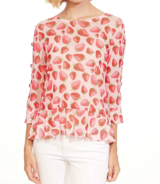 Belinda Top In Strawberry Fields