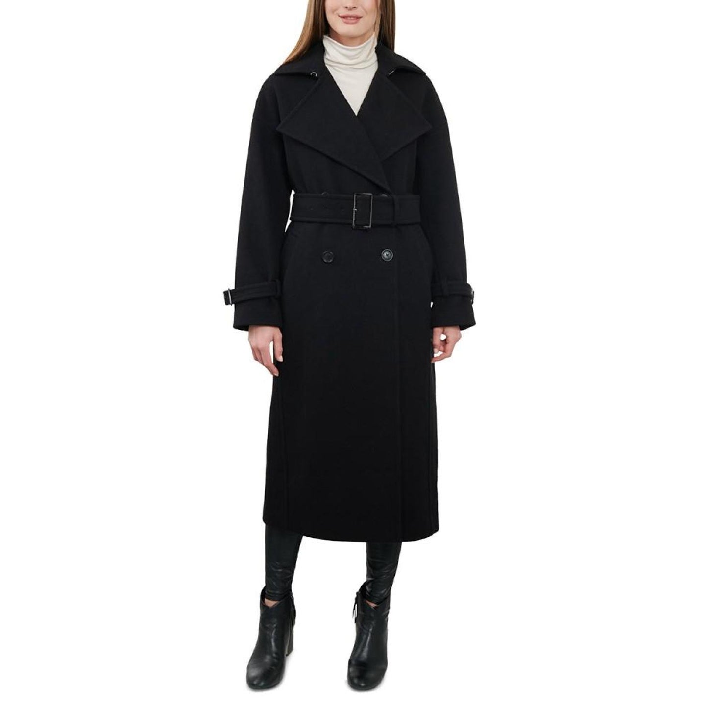 Women's Double-Breasted Belted Maxi Coat