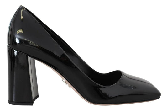 Prada Patent Leather Block Classic Heels Women's Pumps