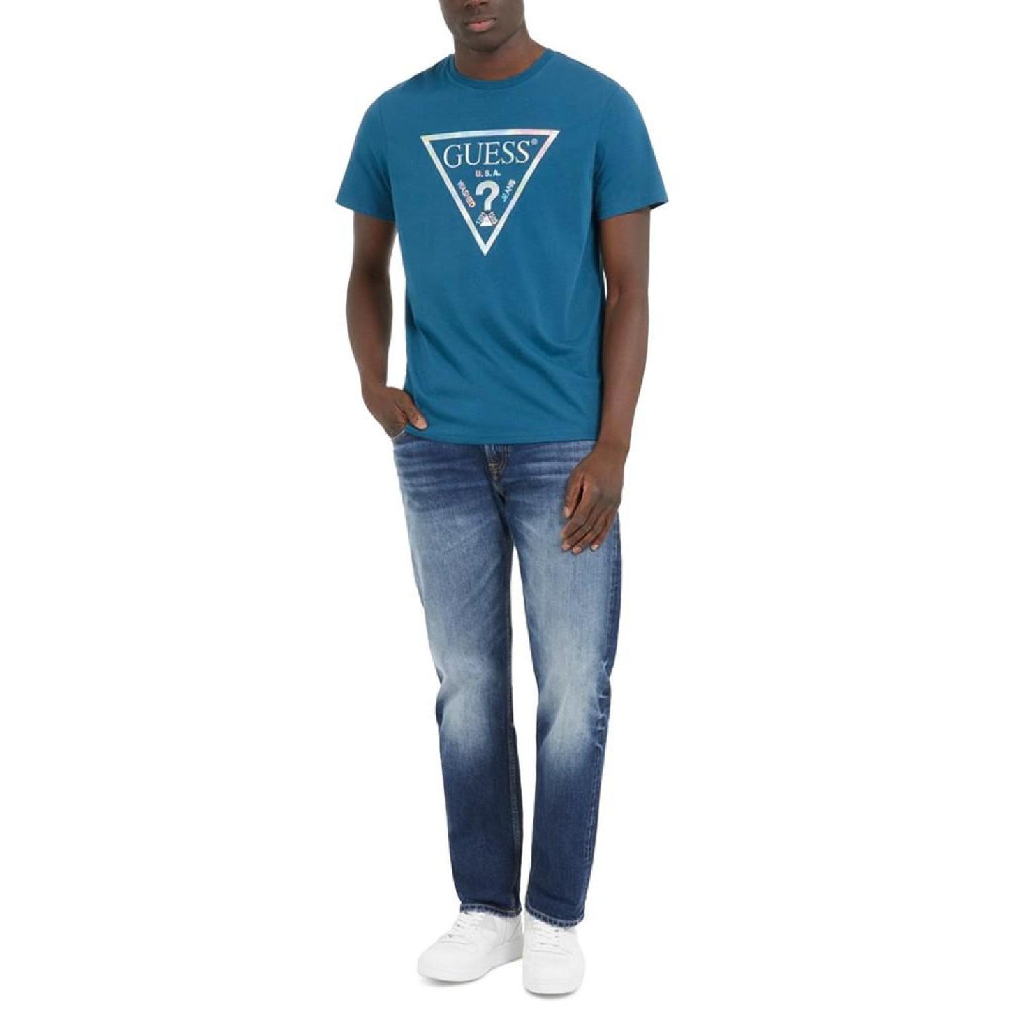 Men's Iridescent Foil Logo-Print Crewneck T-Shirt