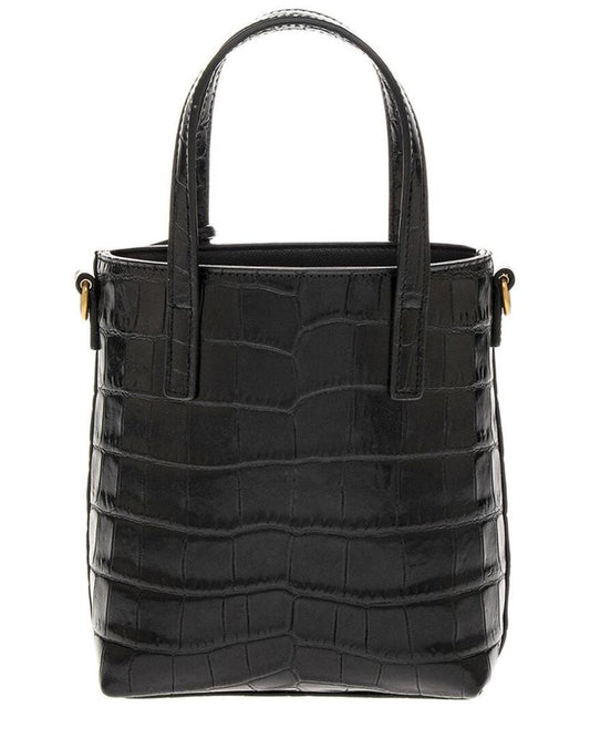 Saint Laurent Toy Mini Croc-Embossed Leather Tote