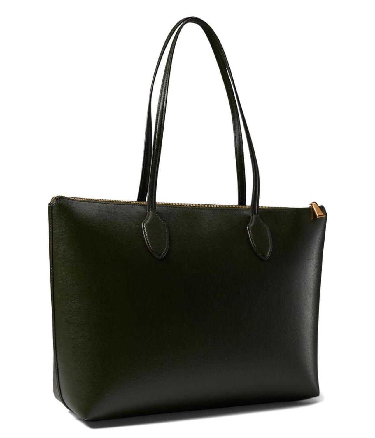 Bleecker Saffiano Leather Large Zip Top Tote