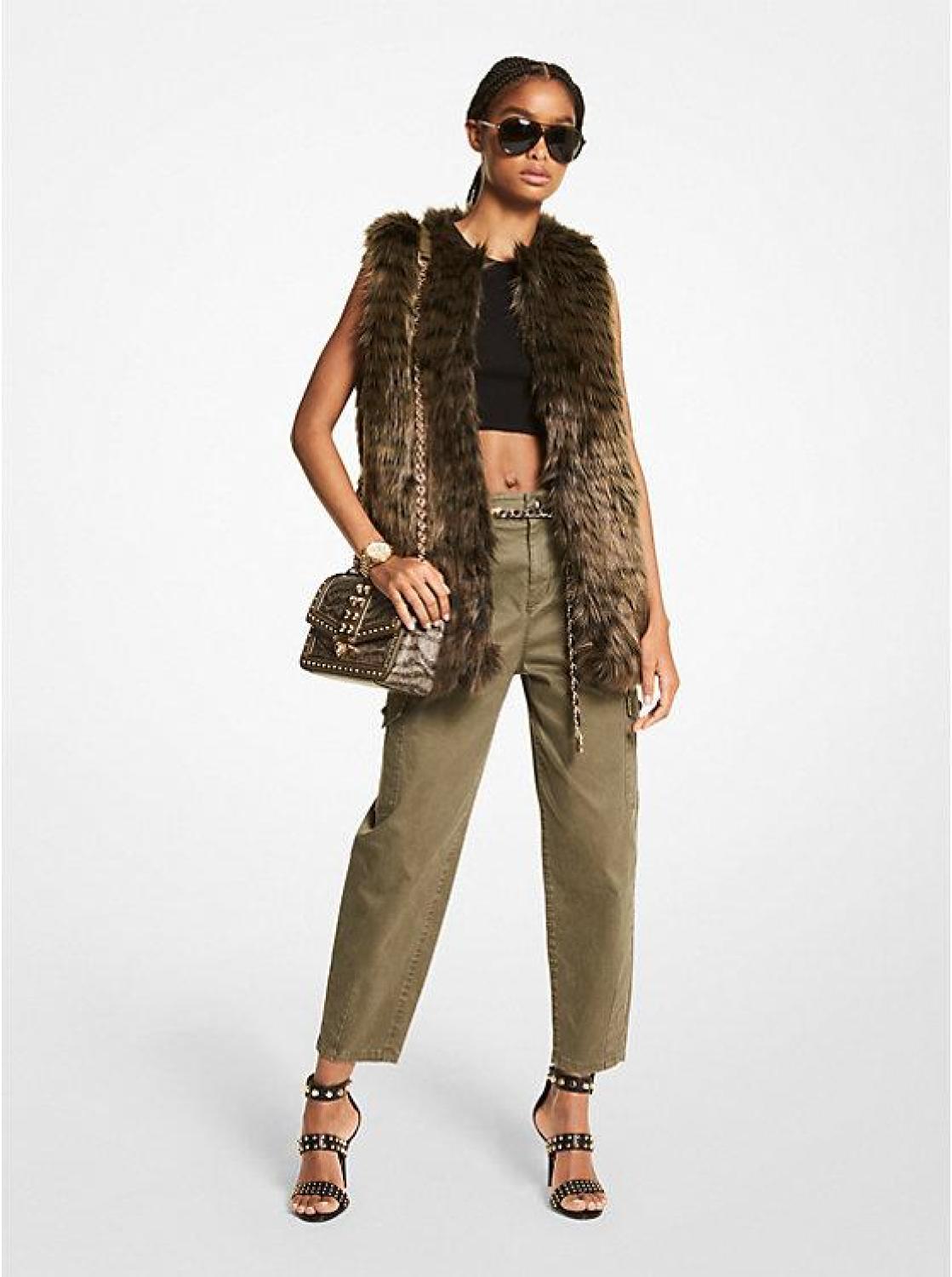 Tiger Print Faux Fur Vest