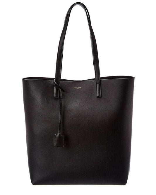 Saint Laurent North/South Medium Leather Shopper Tote