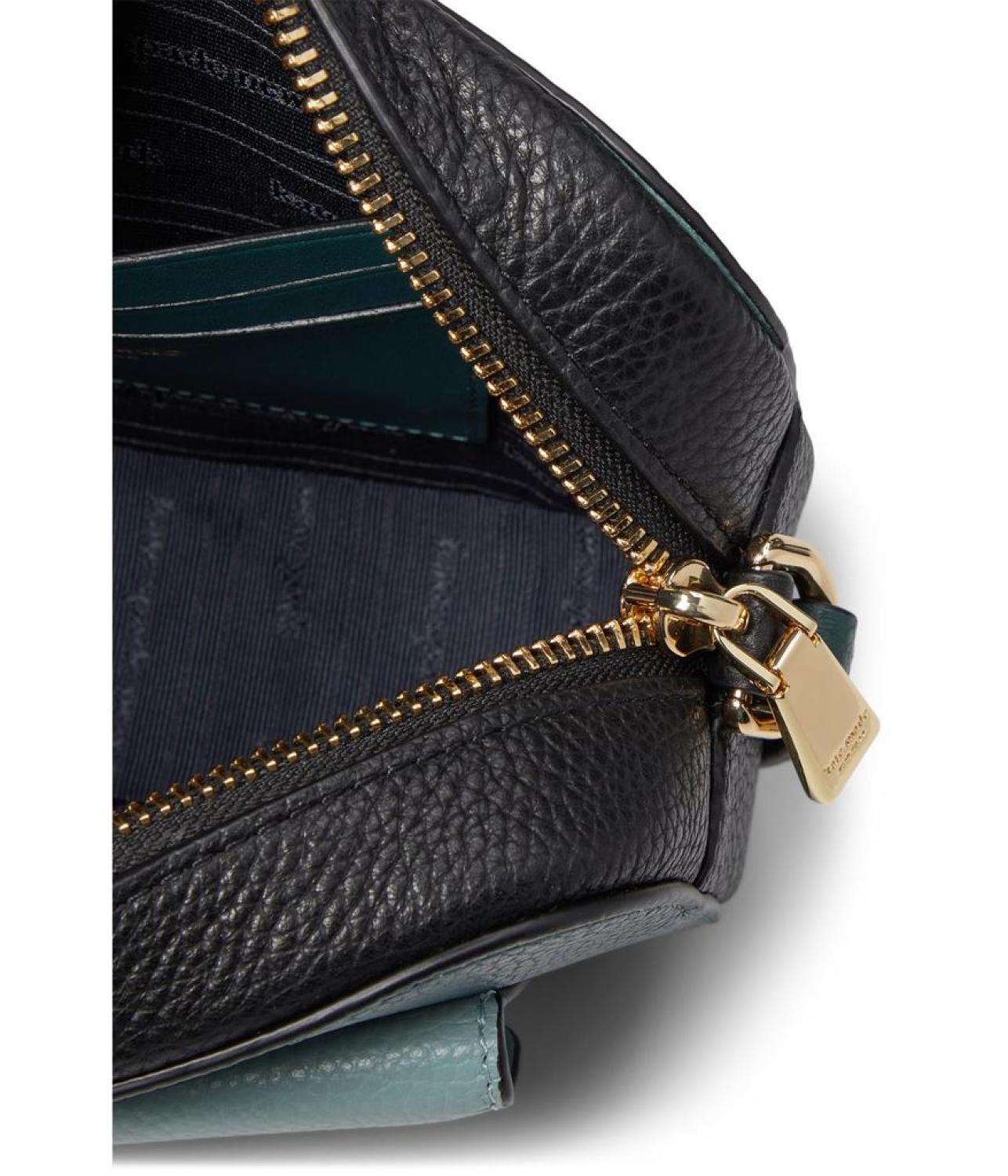 Ava Color-Blocked Pebbled Leather Crossbody