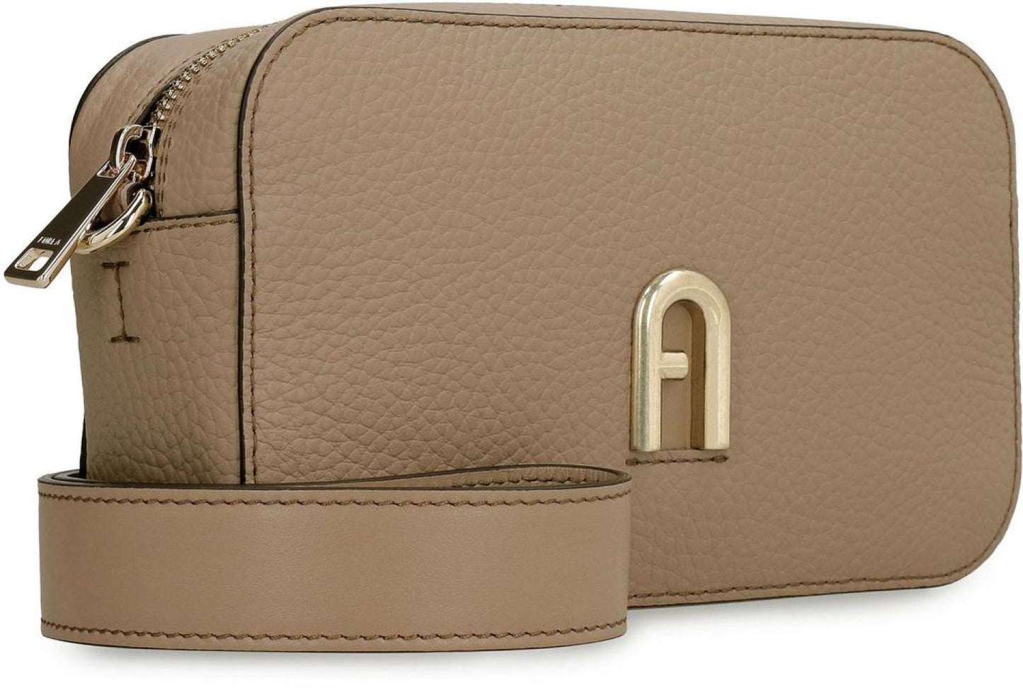 Furla Logo-Plaque Zipped Mini Crossbody Bag