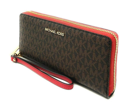 Michael Kors Women's Jet Set Travel Large MK Signature Continental Wallet