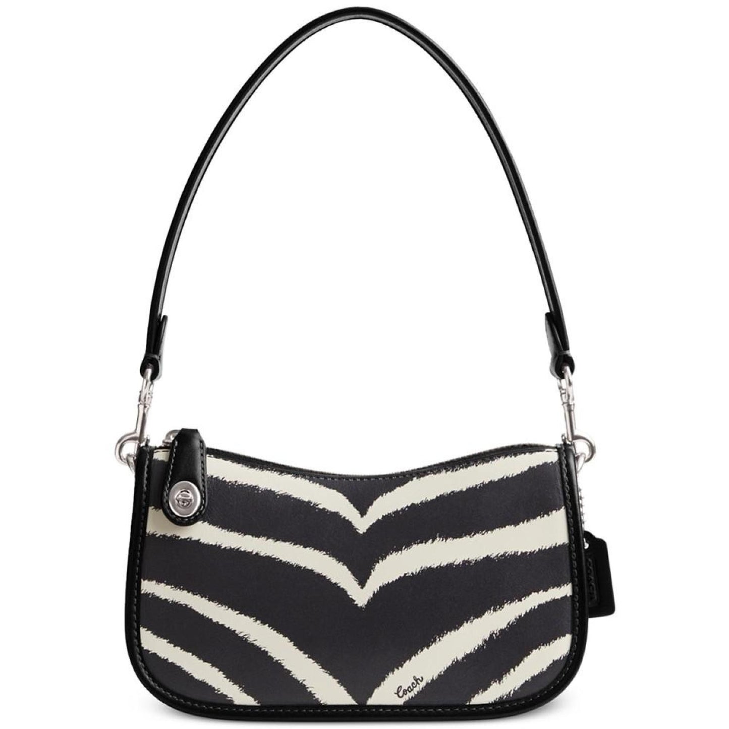 Zebra Printed Mini Leather Swinger 20