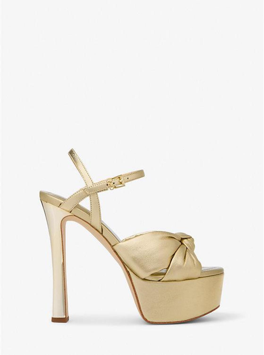 Elena Metallic Leather Platform Sandal