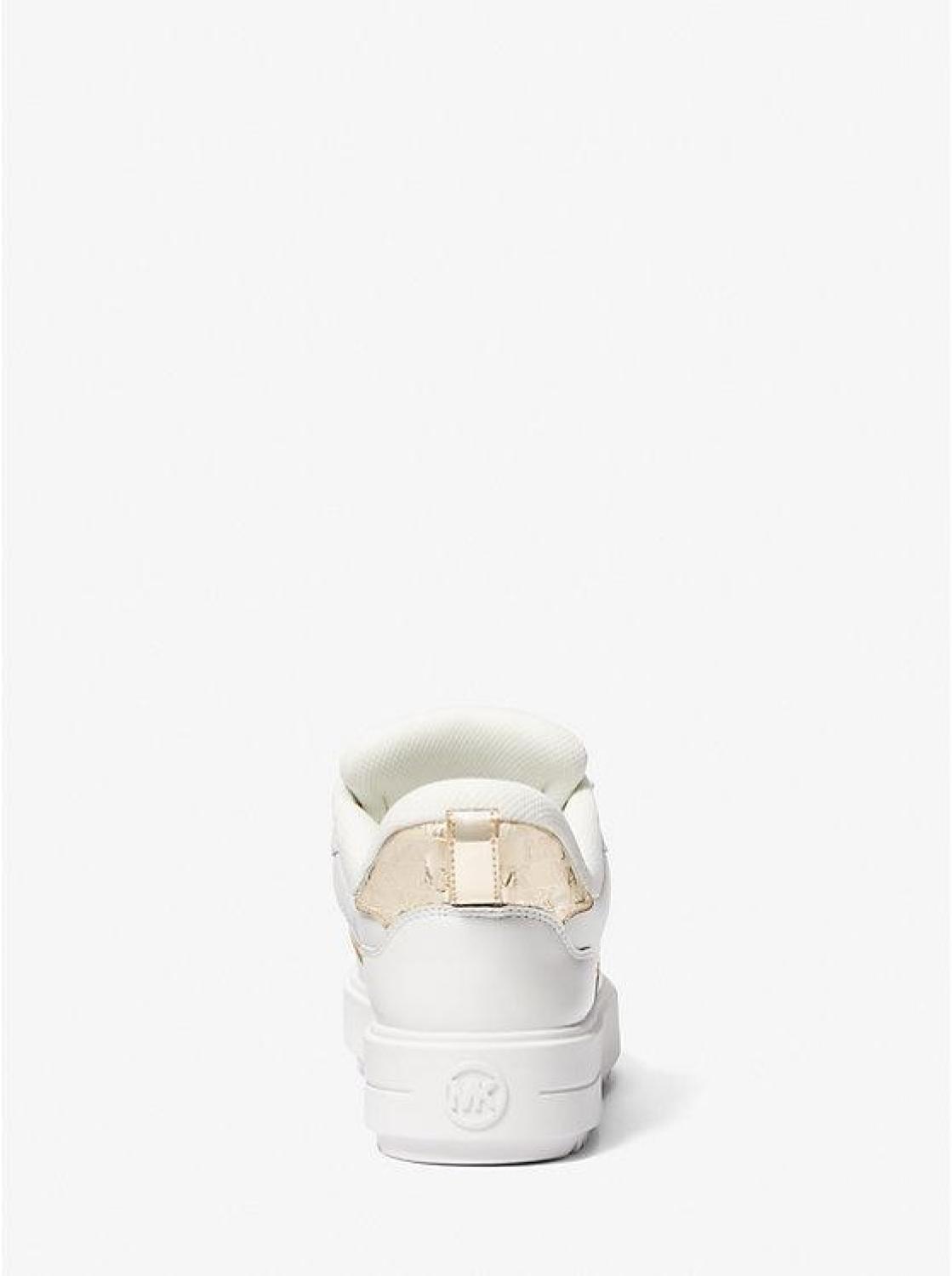 Rumi Leather and Logo-Embossed Metallic Platform Sneakers