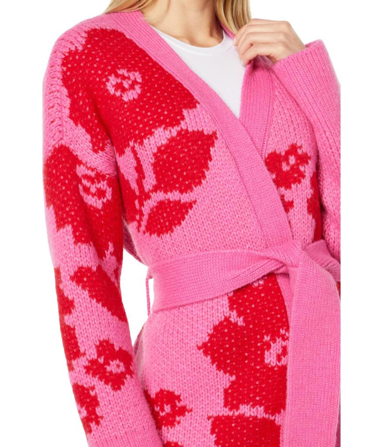 NWT discount Kate Spade Women's Pink Cotton Genevieve Cardigan Size L