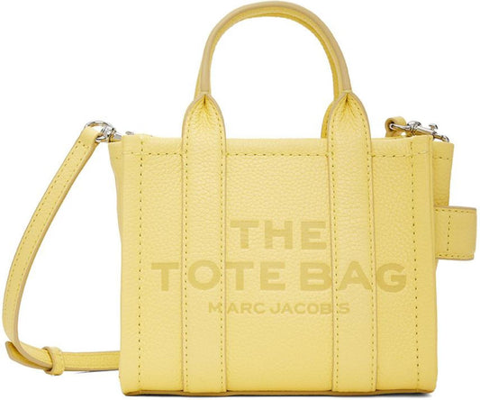 Yellow 'The Leather Mini Tote Bag' Tote