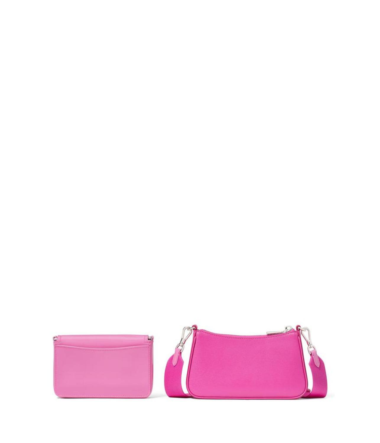 Double Up Patent Saffiano Leather Double -Up Crossbody