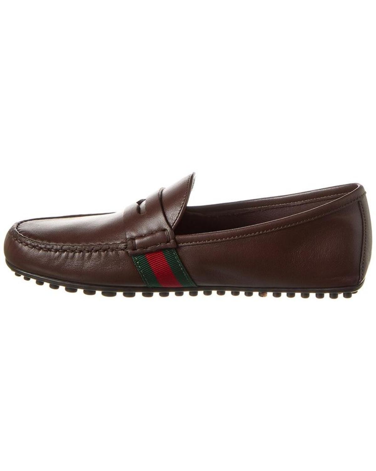 Gucci Web Leather Driver