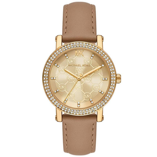 Women's Corey Three-Hand Camel Leather Watch 38mm