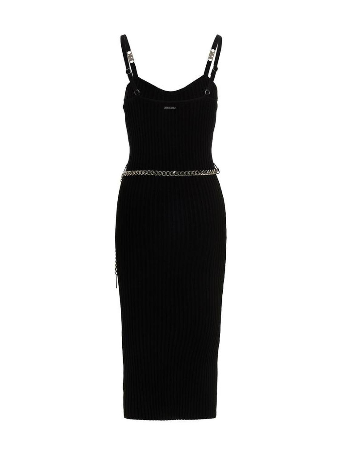 Michael Kors Logo-Belted Stretch Midi Dress