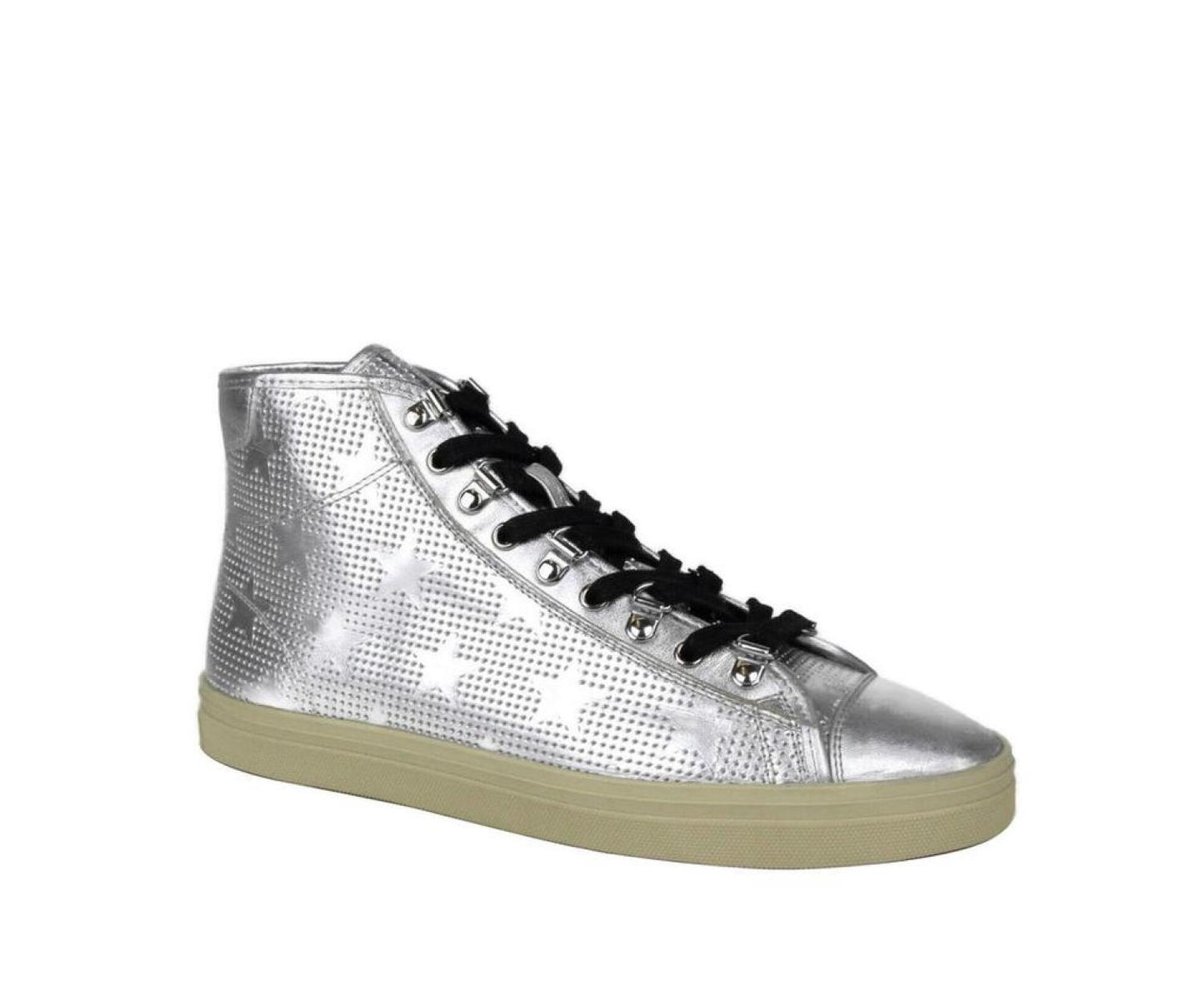 Saint Laurent Men's Metallic Leather Hi Top Sneaker