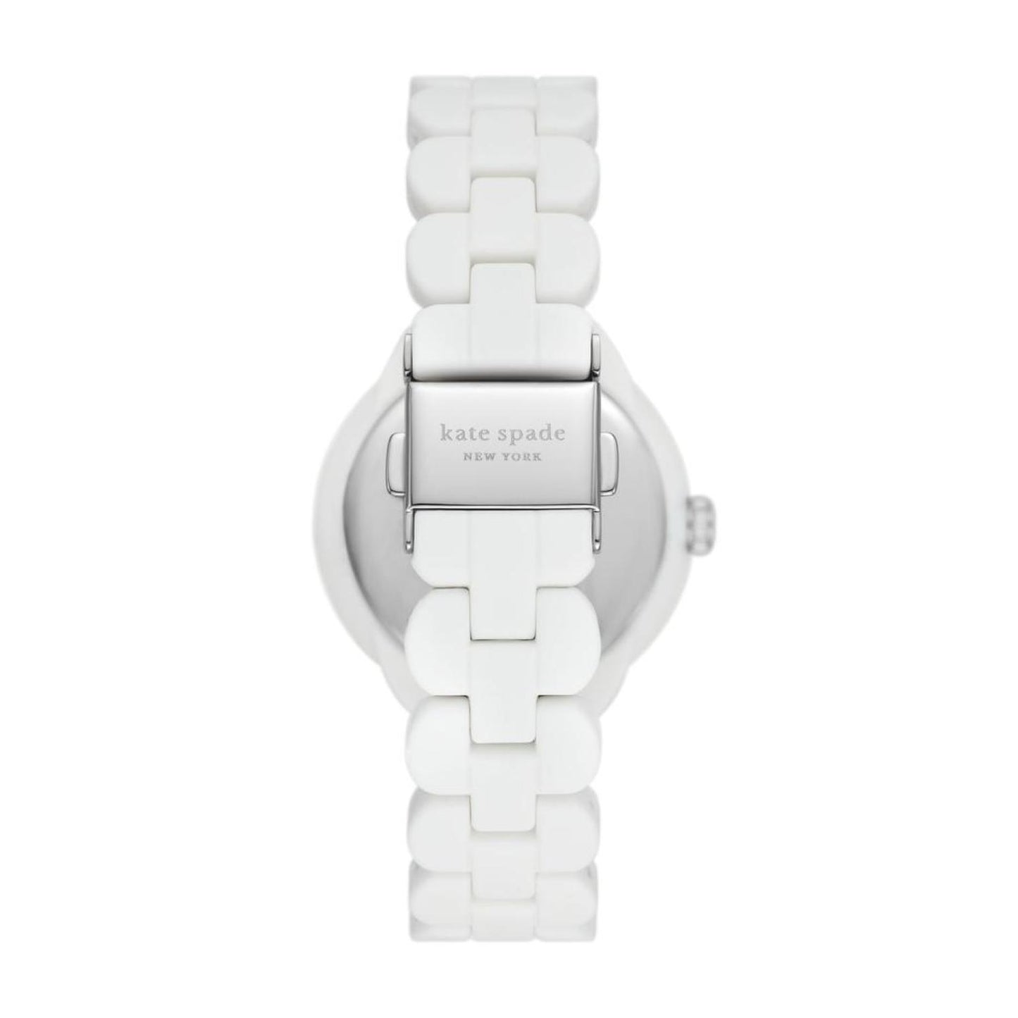 kate spade new york women's morningside three-hand, white silicone watch