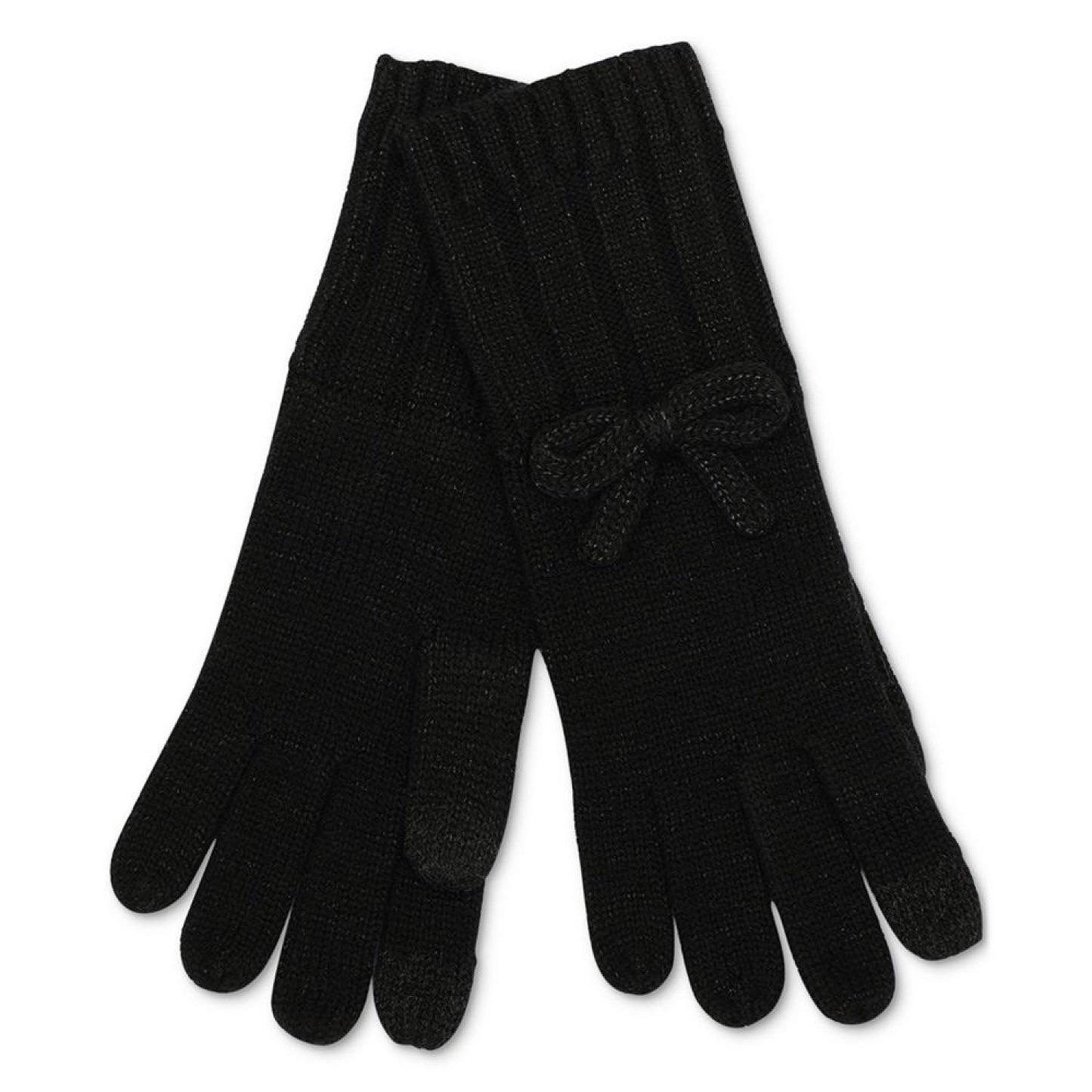 Women's Metallic Bow Beanie & Gloves Boxed Set