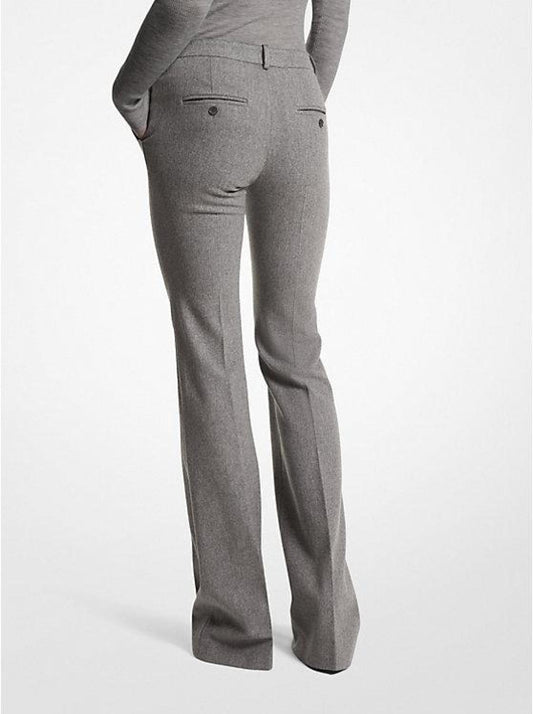 Haylee Stretch Wool Flannel Flared Trousers