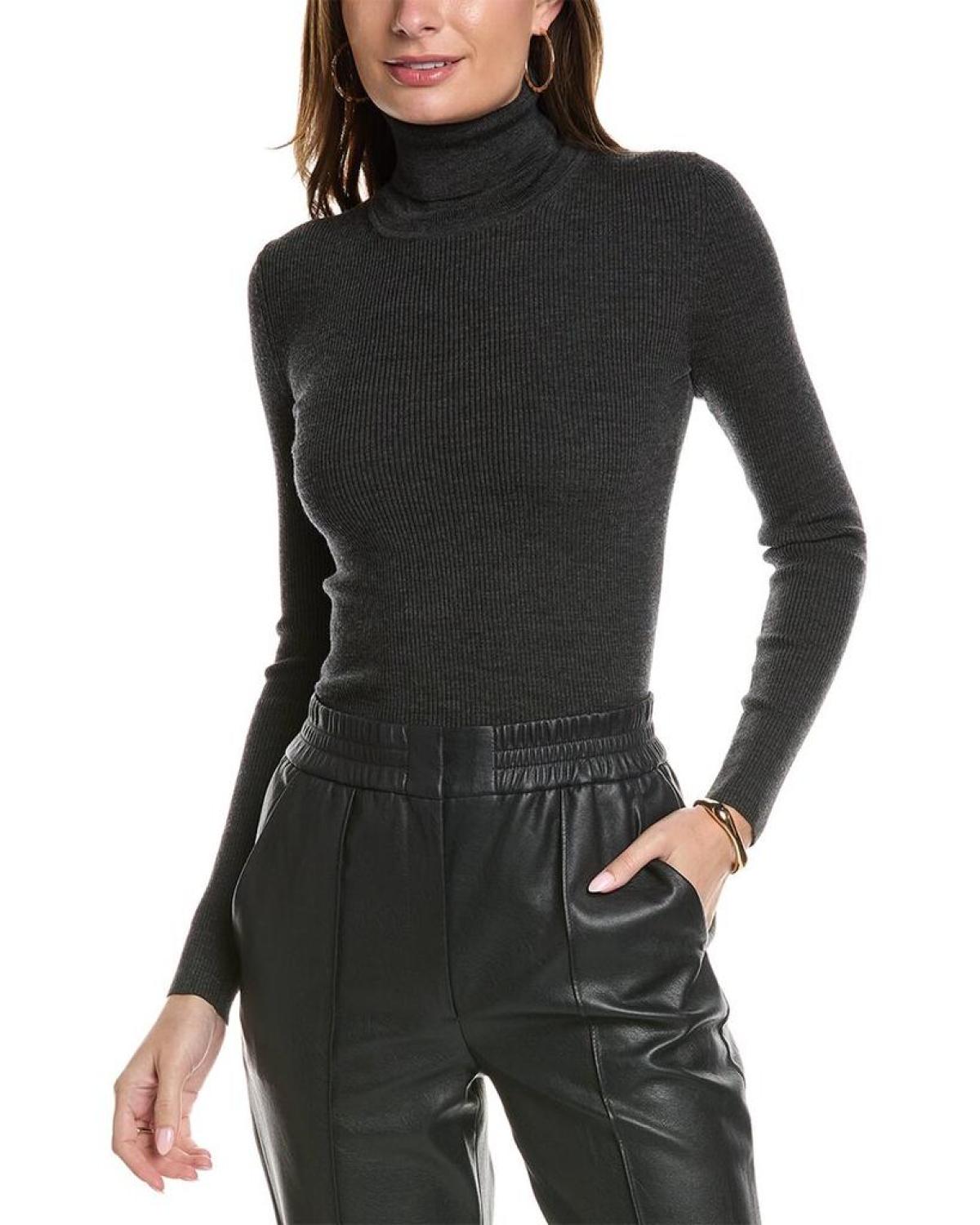 Michael Kors Collection Ribbed Turtleneck Wool-Blend Sweater