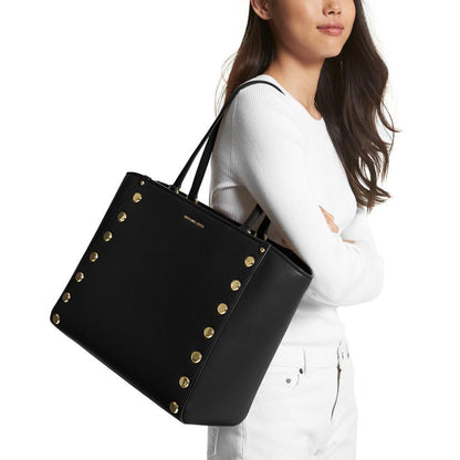 Extra-Large Holly Studded Top Zip Grab Tote