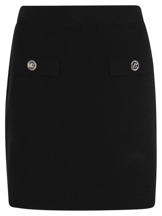 Michael Michael Kors Logo Plaque Knitted Mini Skirt