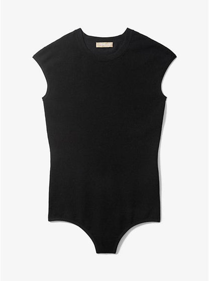 Stretch-Viscose Cap-Sleeve Bodysuit