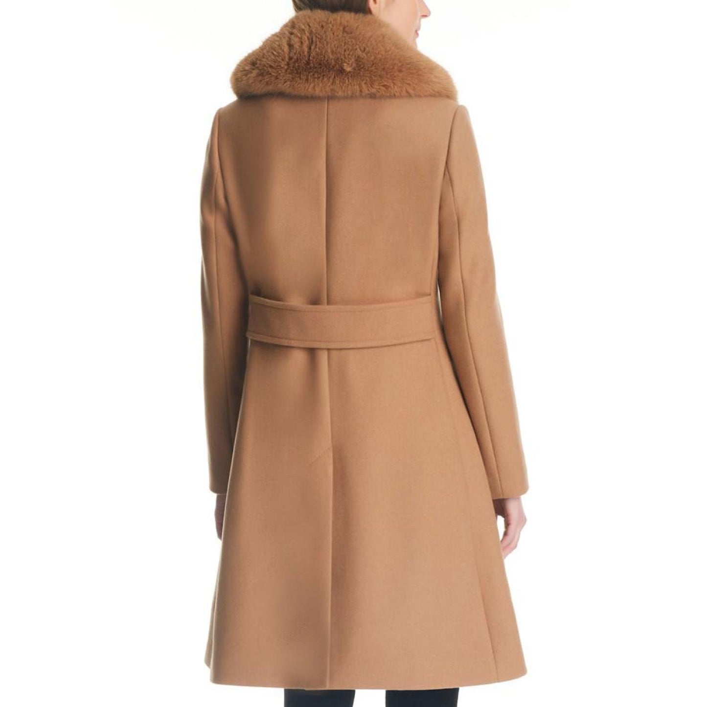 Women's Faux-Fur-Collar Walker Coat