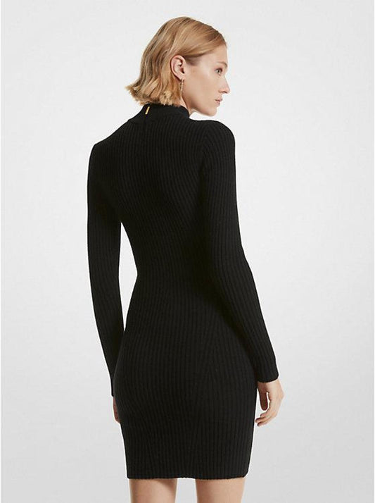 Ribbed Merino Wool Blend Dress