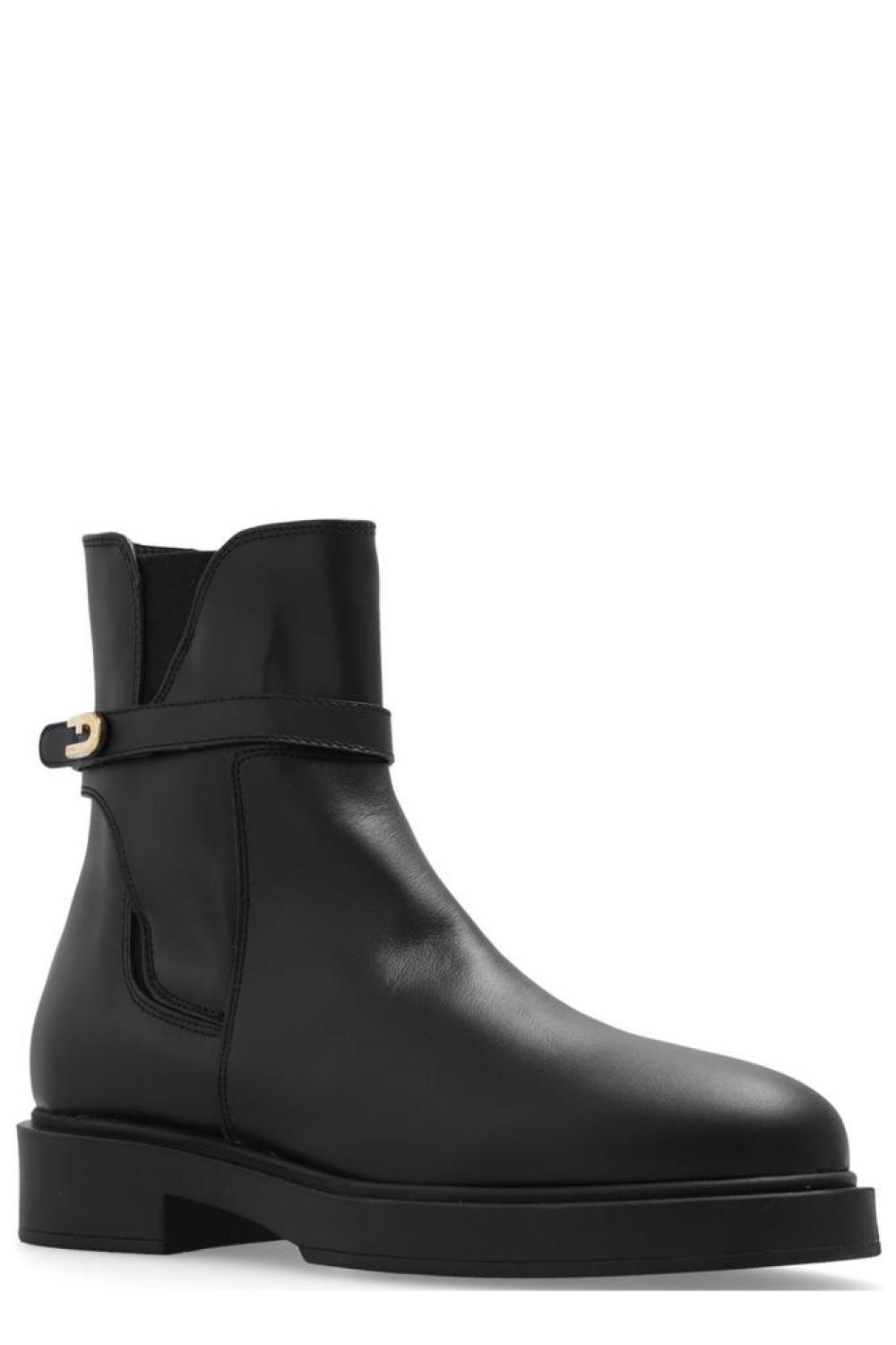 Furla Legacy Logo Plaque Ankle Boots