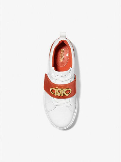 Emmett Two-Tone Logo Embellished Leather Sneaker