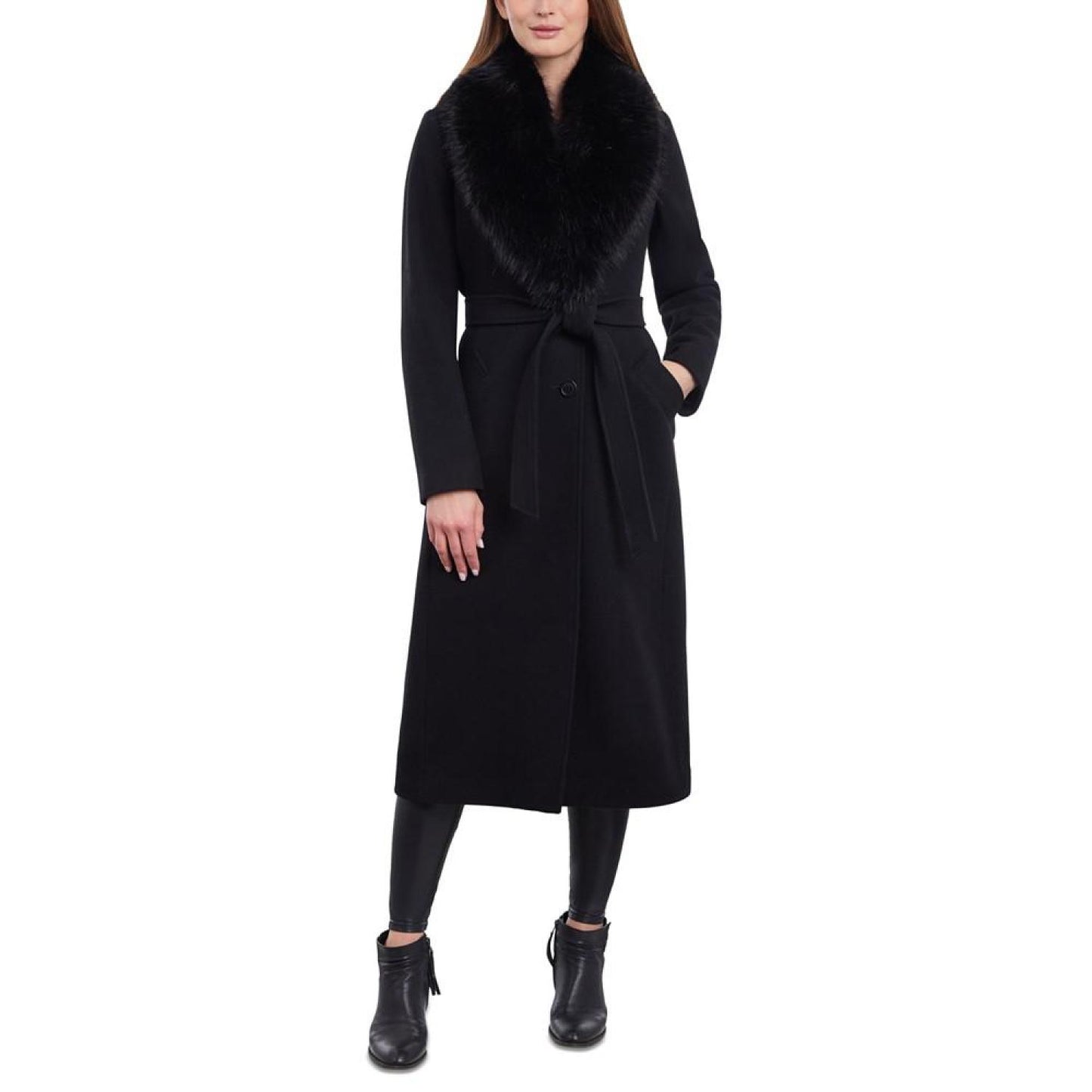 Women's Wool Blend Belted Coat