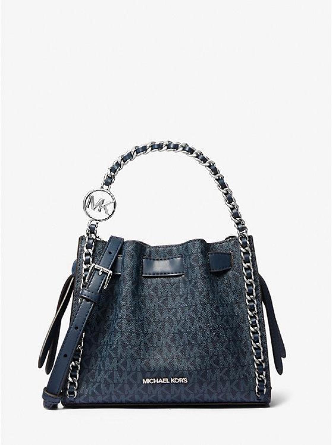 Mina Small Signature Logo Chain Crossbody Bag